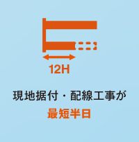 現地据付・配線工事が最短半日